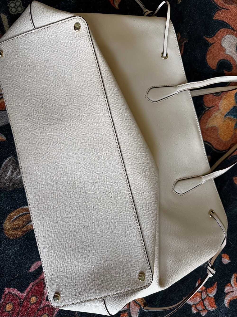 Kate Spade Blush Pink Large Leather Tote with Contrast Trim - Picture 3 of 5